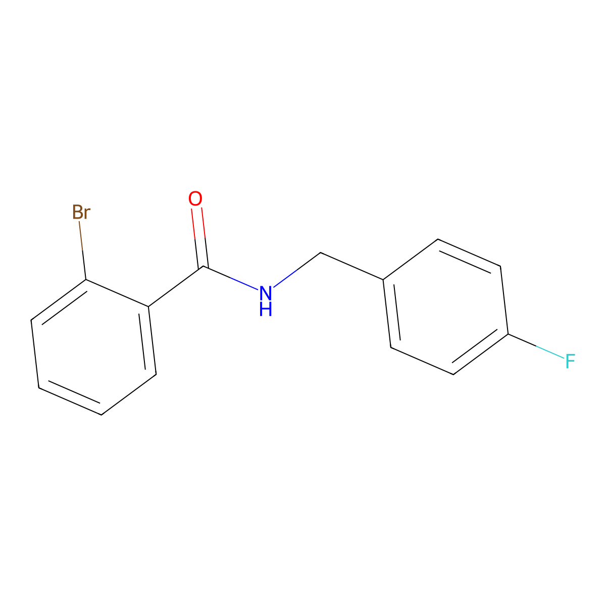 2-bromo-N-[(4-fluorophenyl)methyl]benzamide molecular structure, CAS 425608-17-9