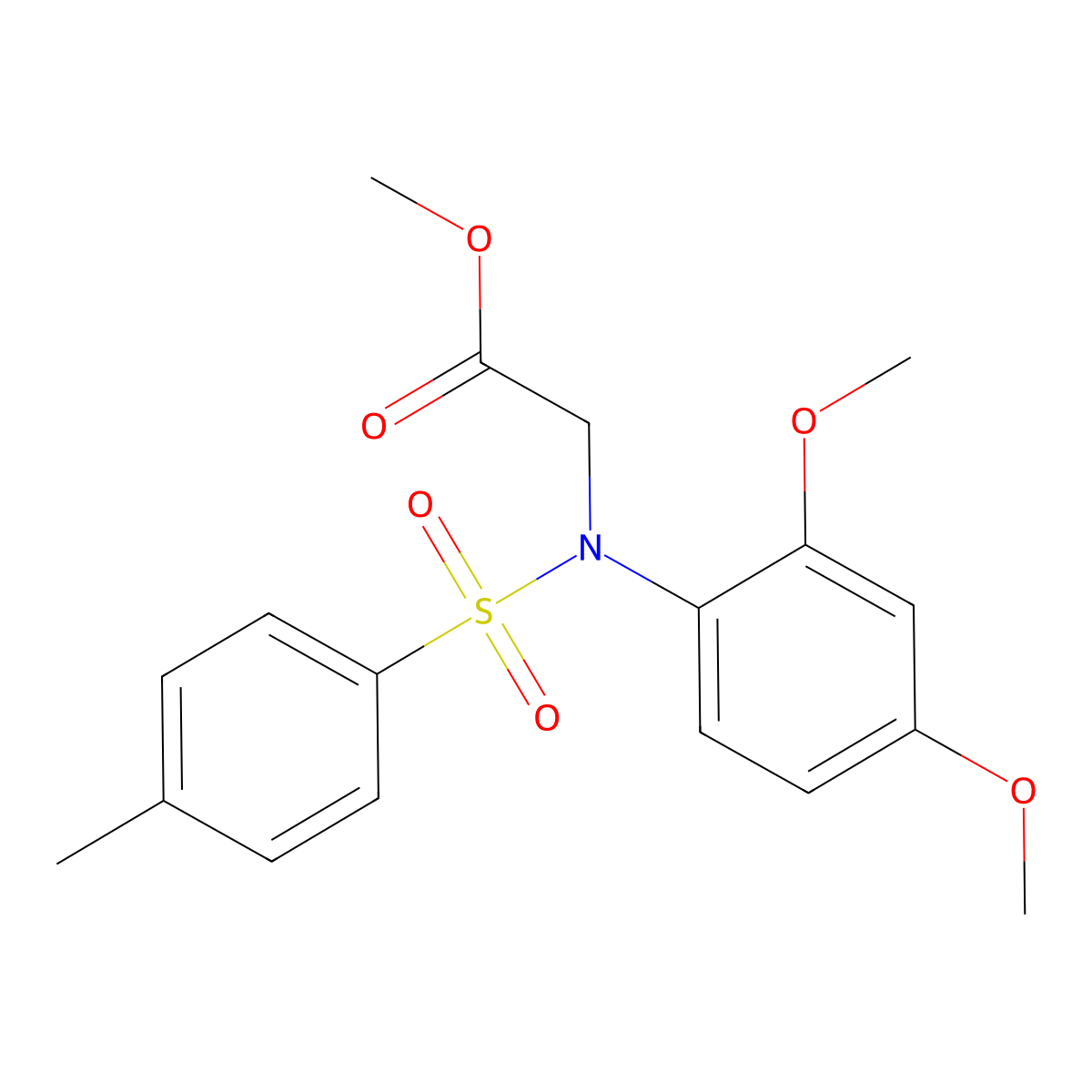 Methyl N-(2,4-dimethoxyphenyl)-N-[(4-methylphenyl)sulfonyl]glycinate molecular structure, CAS 425608-33-9