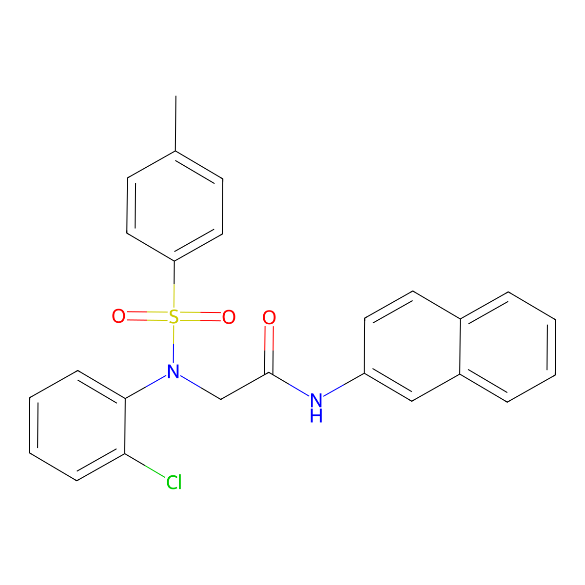 2-(2-chloro-N-(4-methylphenyl)sulfonylanilino)-N-naphthalen-2-ylacetamide molecular structure, CAS 425608-34-0