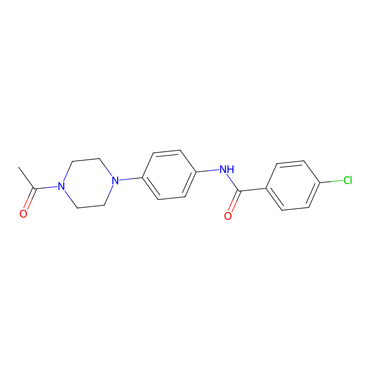 N-[4-(4-acetylpiperazin-1-yl)phenyl]-4-chlorobenzamide molecular structure, CAS 425608-37-3