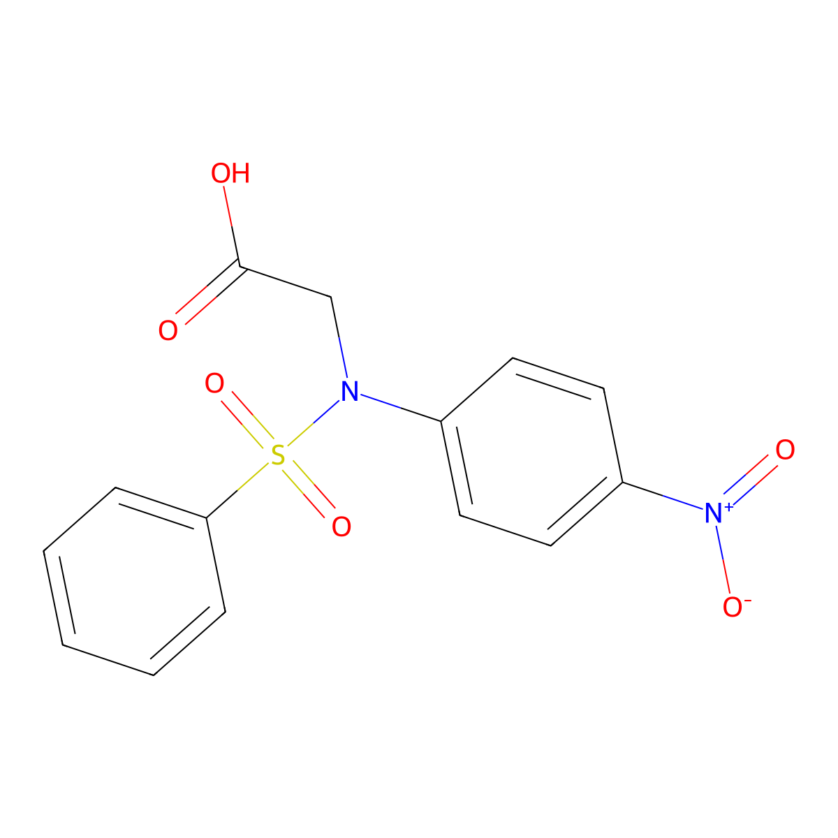 N-(4-Nitrophenyl)-N-(phenylsulfonyl)glycine molecular structure, CAS 425608-38-4