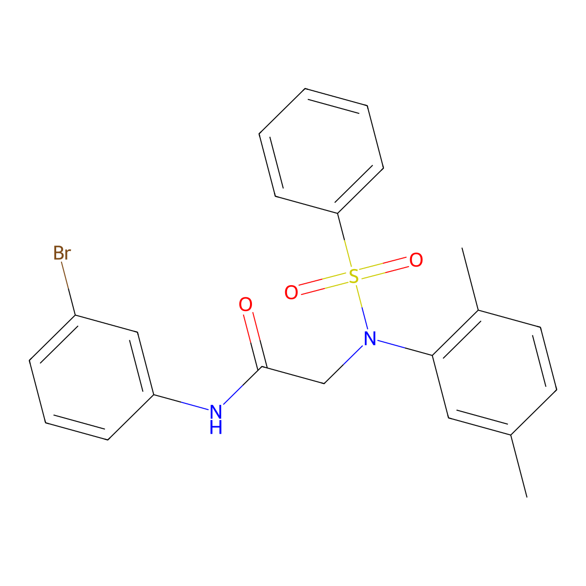 N-(3-Bromophenyl)-2-[(2,5-dimethylphenyl)(phenylsulfonyl)amino]acetamide molecular structure, CAS 425608-39-5