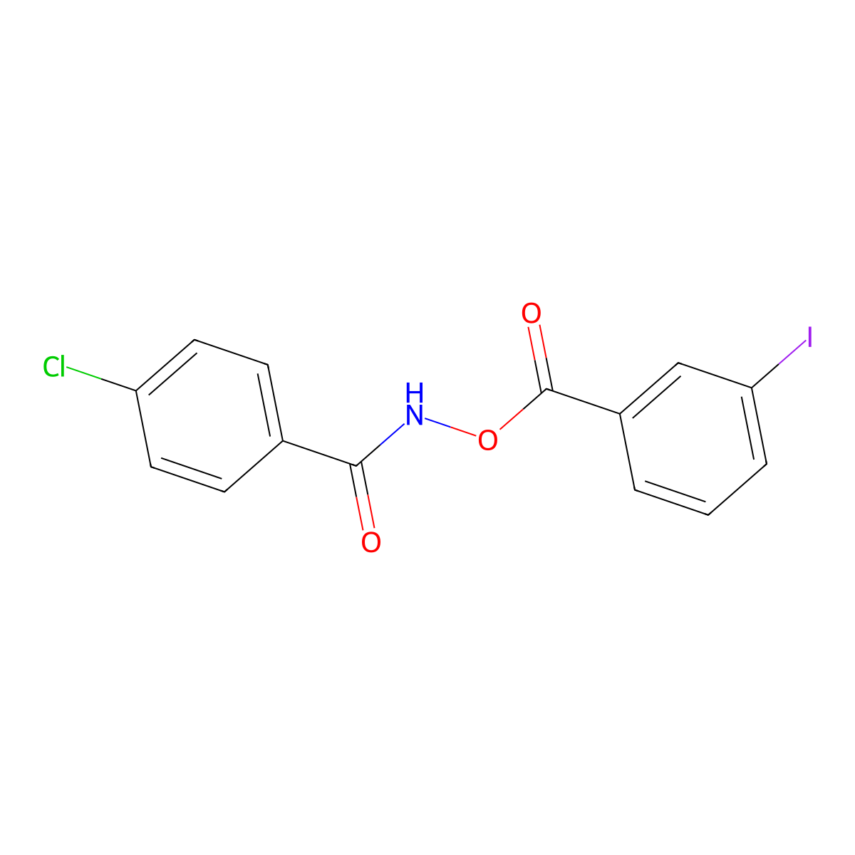 4-chloro-N-{[(3-iodophenyl)carbonyl]oxy}benzamide molecular structure, CAS 425608-44-2