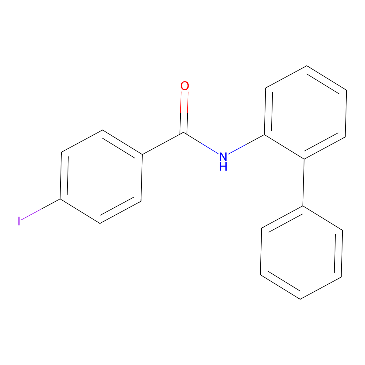 4-iodo-N-(2-phenylphenyl)benzamide molecular structure, CAS 425608-77-1