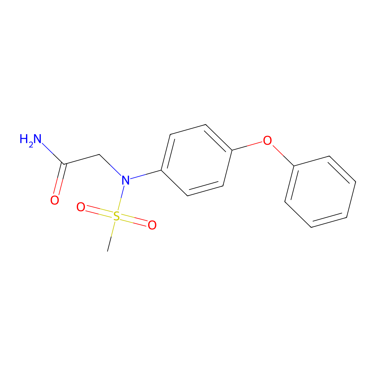 2-(N-methylsulfonyl-4-phenoxyanilino)acetamide molecular structure, CAS 425608-83-9