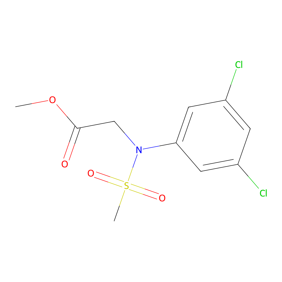 Methyl N-(3,5-dichlorophenyl)-N-(methylsulfonyl)glycinate molecular structure, CAS 425608-86-2
