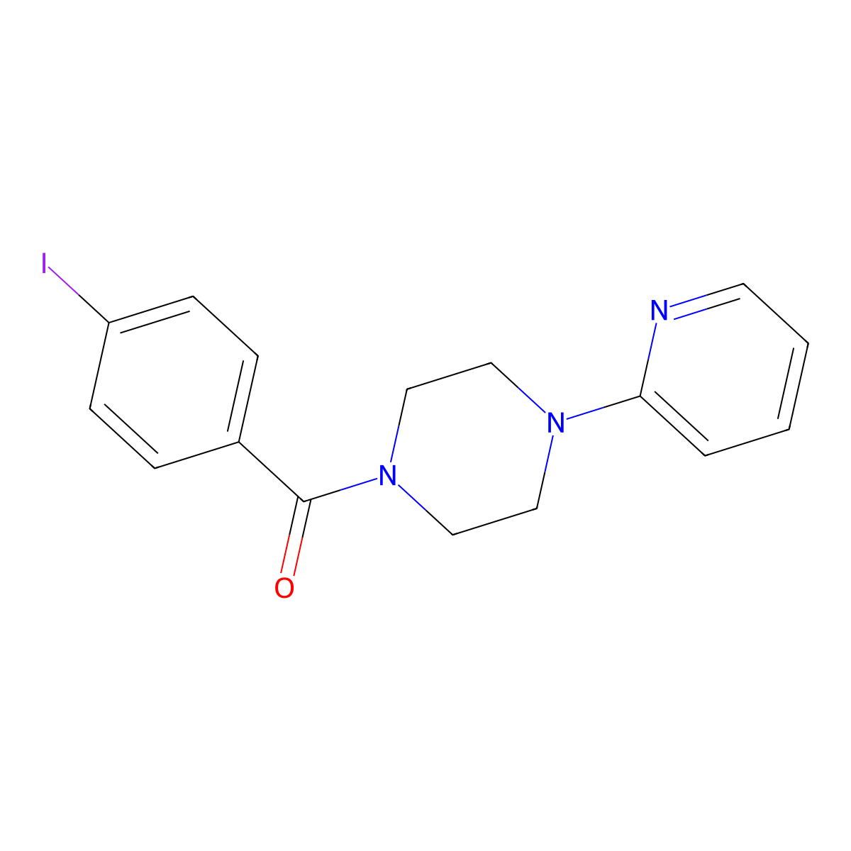 (4-Iodophenyl)-(4-pyridin-2-ylpiperazin-1-yl)methanone molecular structure, CAS 425608-93-1
