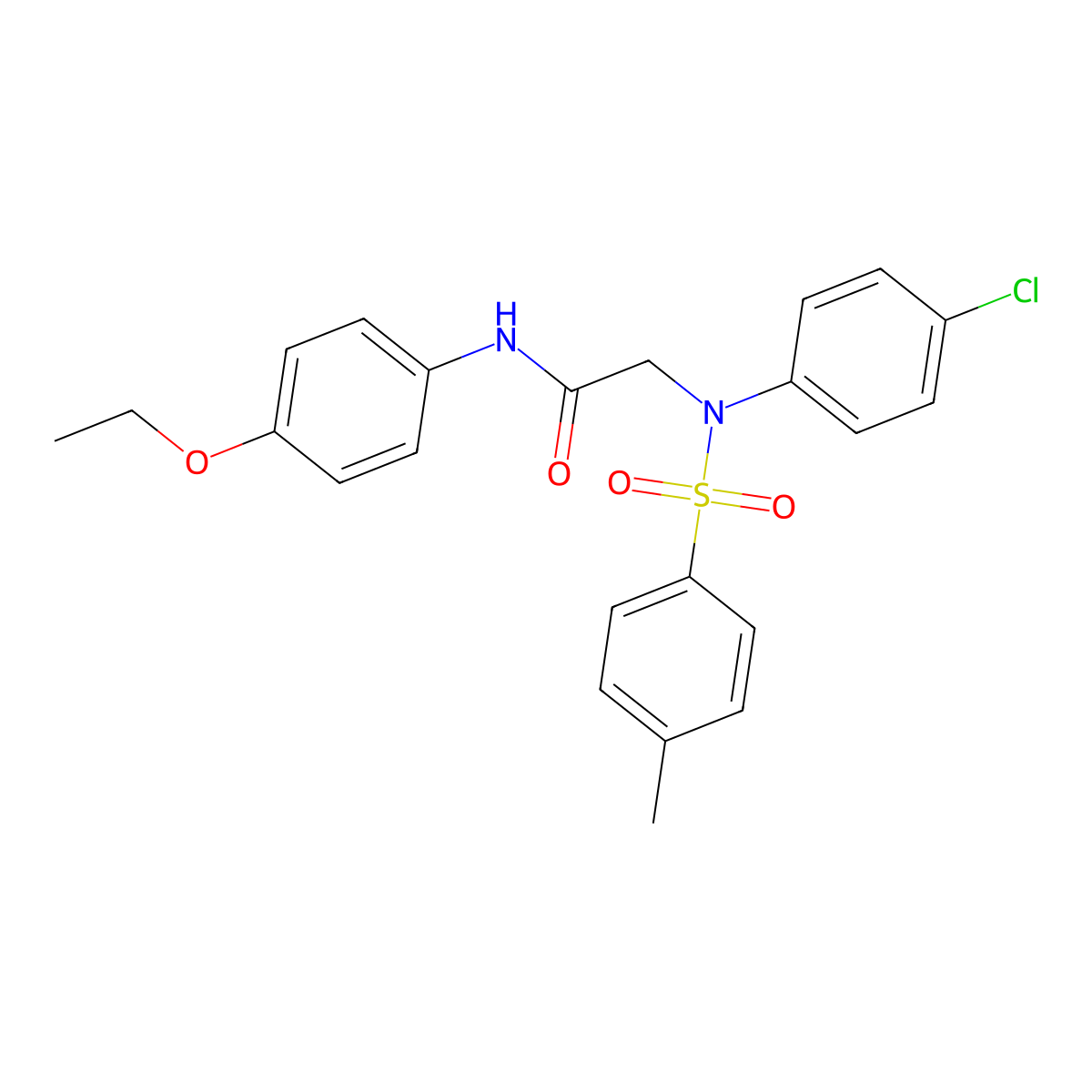 2-(4-chloro-N-(4-methylphenyl)sulfonylanilino)-N-(4-ethoxyphenyl)acetamide molecular structure, CAS 425608-97-5