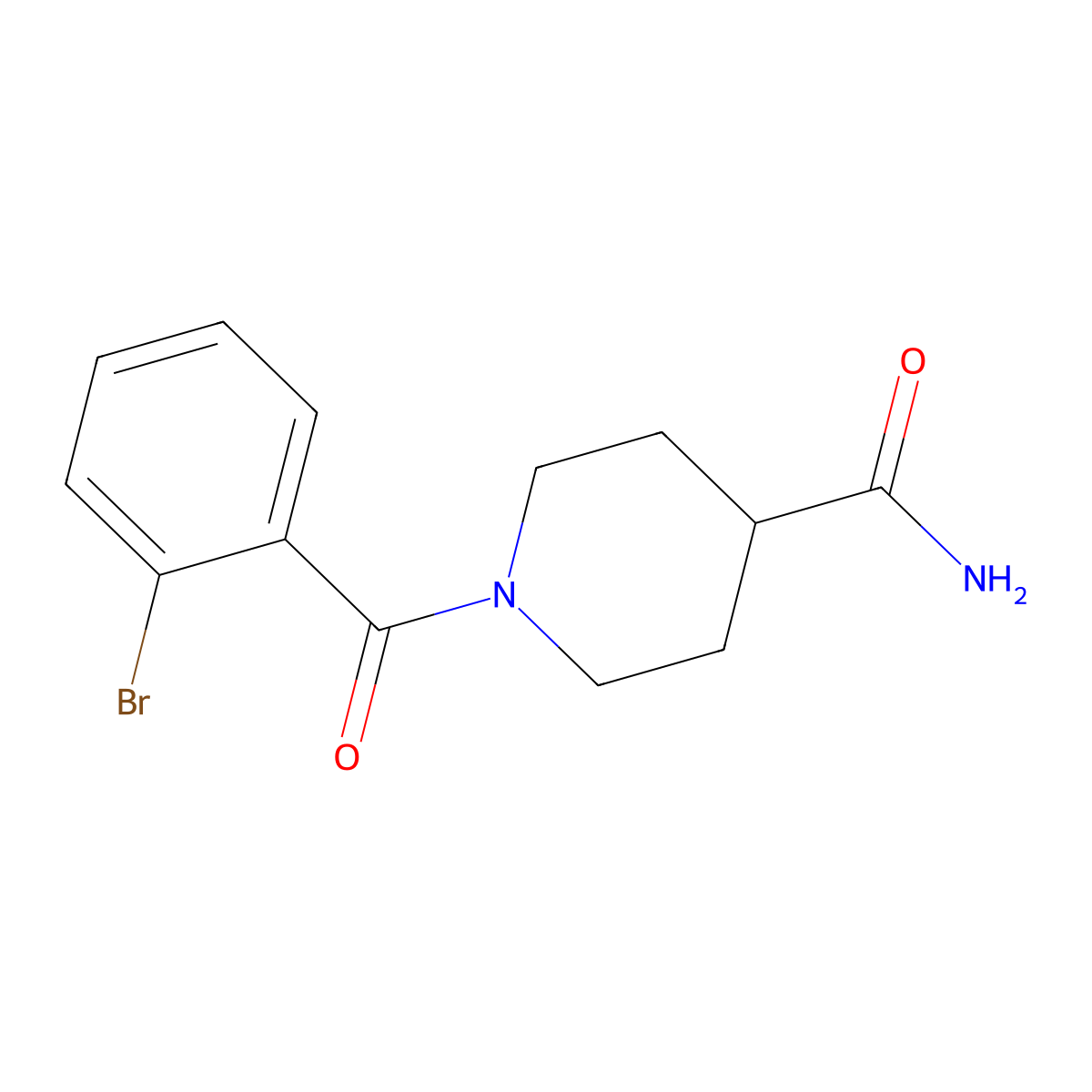 1-(2-Bromobenzoyl)piperidine-4-carboxamide molecular structure, CAS 425609-05-8
