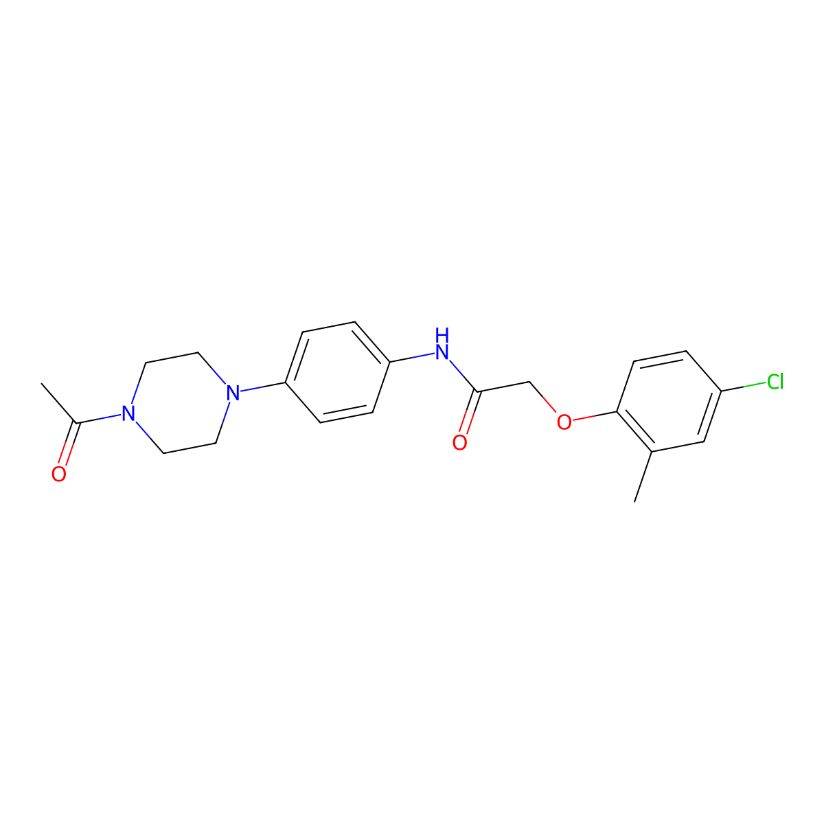 N-[4-(4-acetylpiperazin-1-yl)phenyl]-2-(4-chloro-2-methylphenoxy)acetamide molecular structure, CAS 425609-10-5