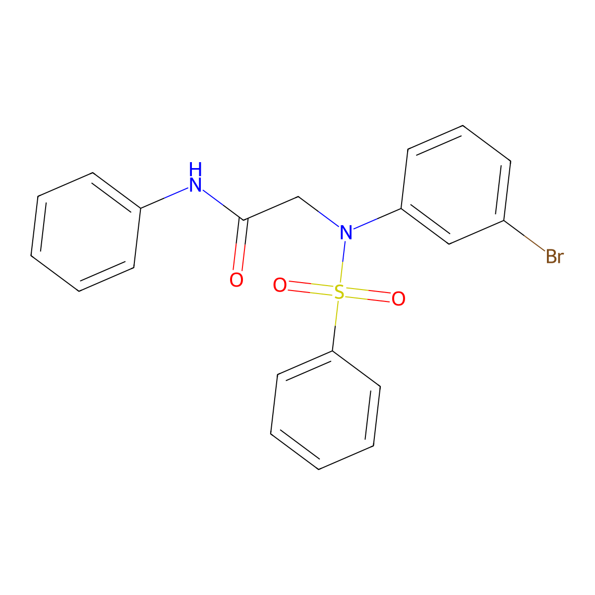 2-[N-(benzenesulfonyl)-3-bromoanilino]-N-phenylacetamide molecular structure, CAS 425609-18-3