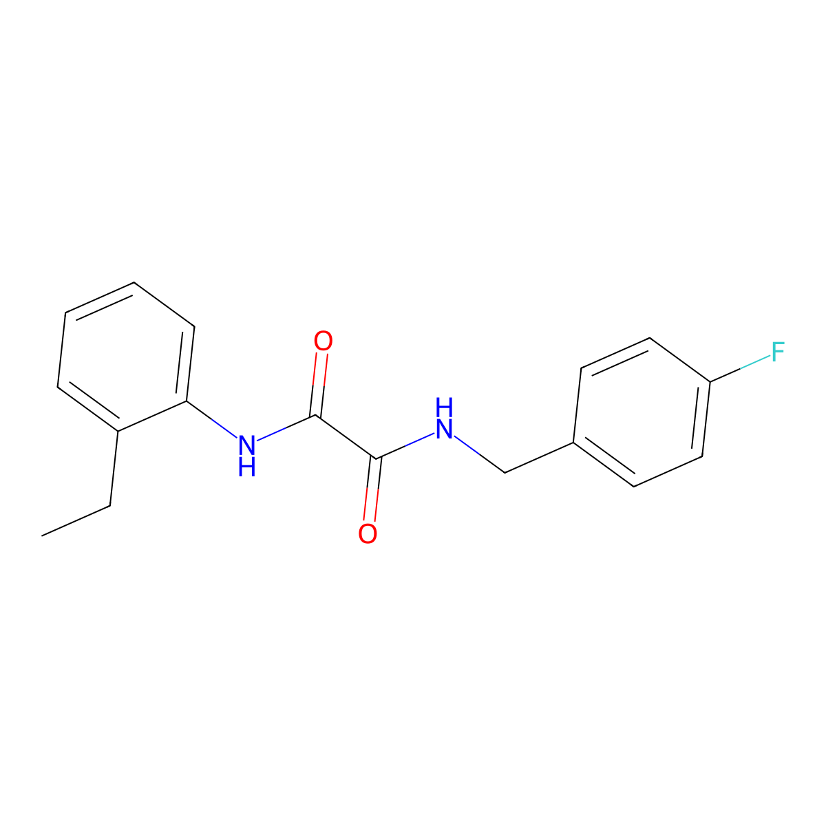 N1-(2-ethylphenyl)-N2-(4-fluorobenzyl)oxalamide molecular structure, CAS 425609-37-6
