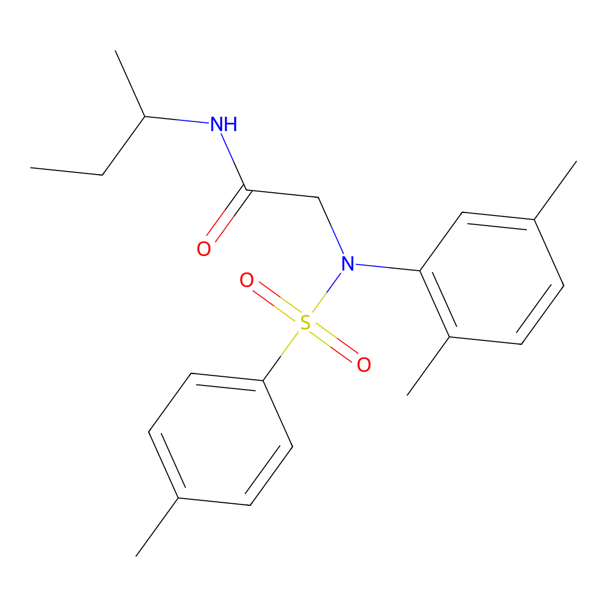 N-butan-2-yl-2-(2,5-dimethyl-N-(4-methylphenyl)sulfonylanilino)acetamide molecular structure, CAS 425609-45-6
