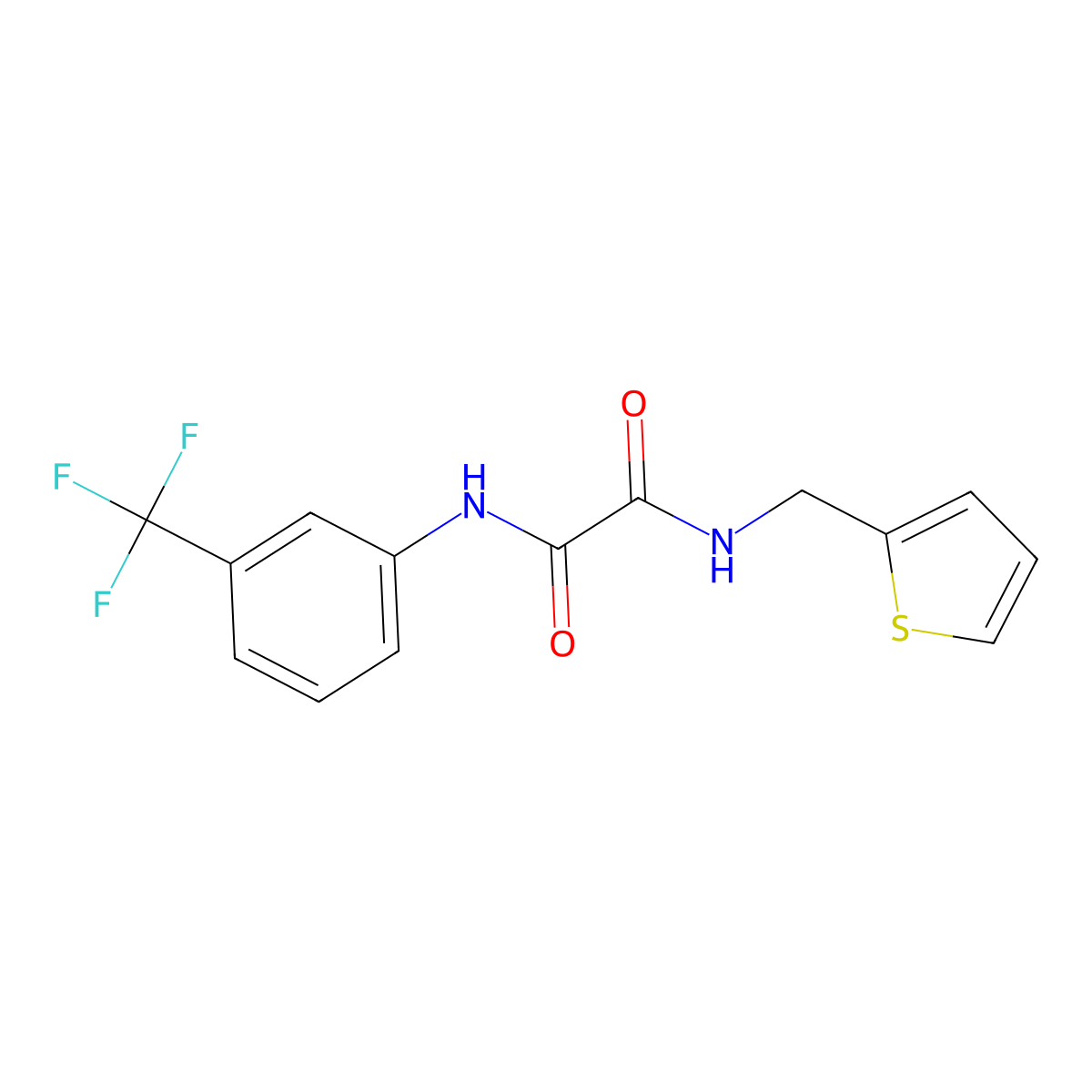 N-(thiophen-2-ylmethyl)-N'-[3-(trifluoromethyl)phenyl]ethanediamide molecular structure, CAS 425609-53-6