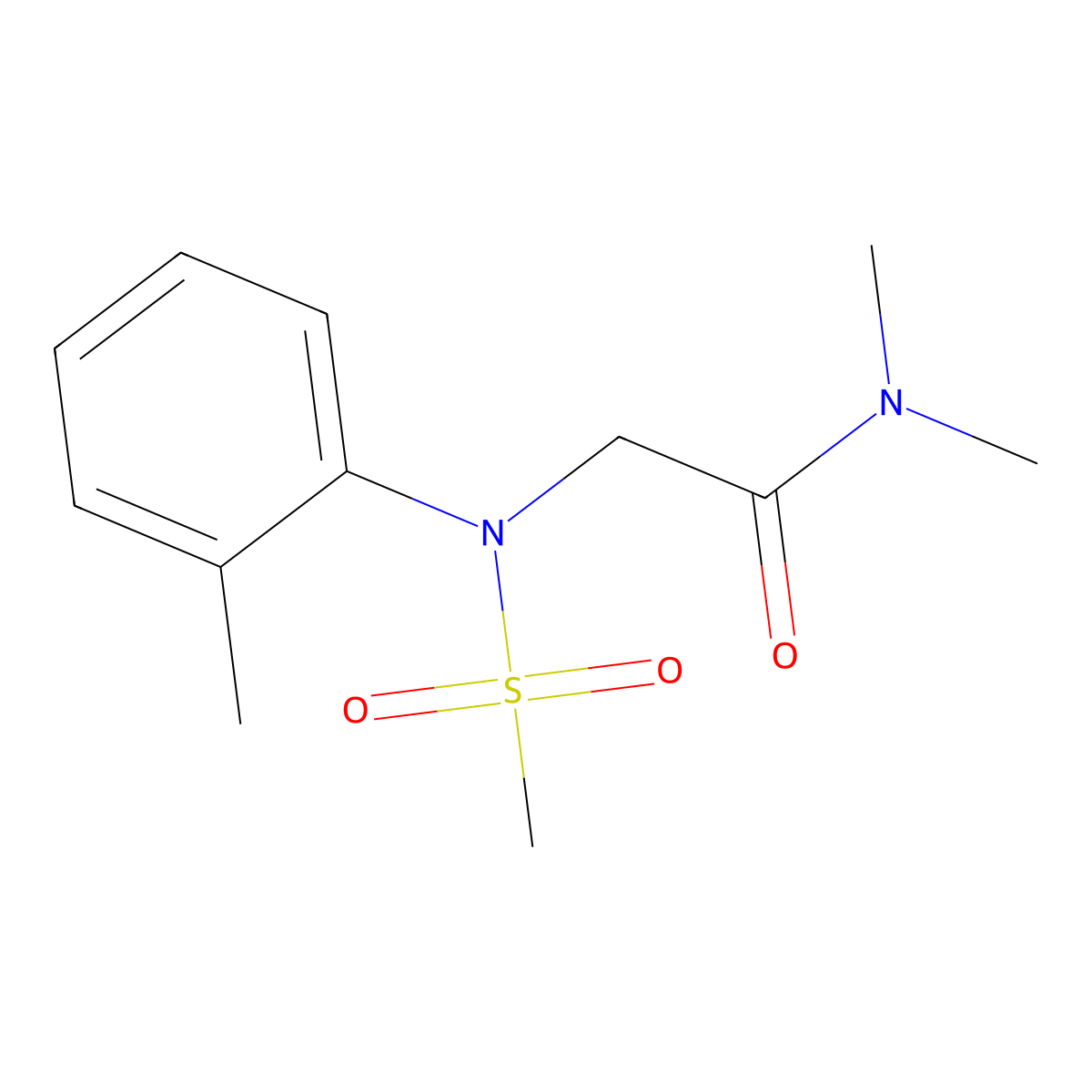 N,N-dimethyl-2-[N-(2-methylphenyl)methanesulfonamido]acetamide molecular structure, CAS 425609-57-0