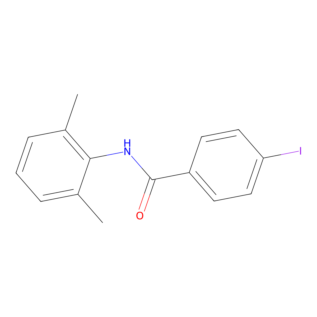 N-(2,6-dimethylphenyl)-4-iodobenzamide molecular structure, CAS 425610-00-0