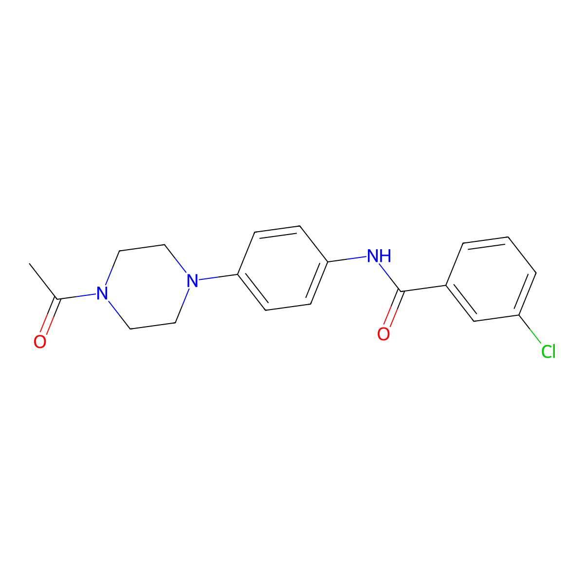 N-[4-(4-acetylpiperazin-1-yl)phenyl]-3-chlorobenzamide molecular structure, CAS 425610-25-9