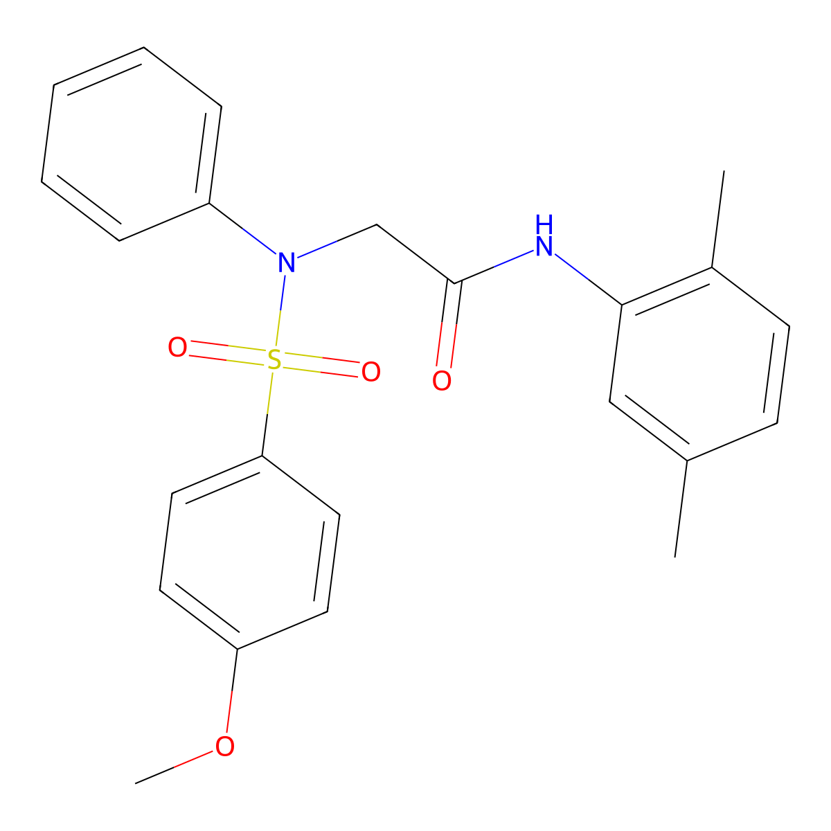 N-(2,5-dimethylphenyl)-2-(N-(4-methoxyphenyl)sulfonylanilino)acetamide molecular structure, CAS 425610-53-3