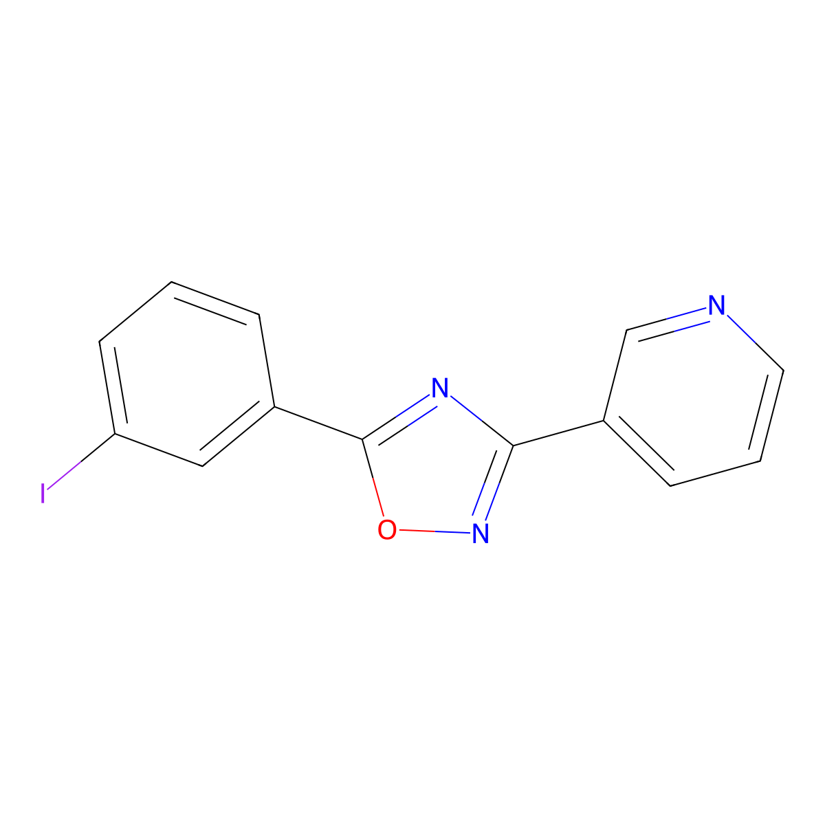 3-[5-(3-Iodophenyl)-1,2,4-oxadiazol-3-yl]pyridine molecular structure, CAS 425610-62-4
