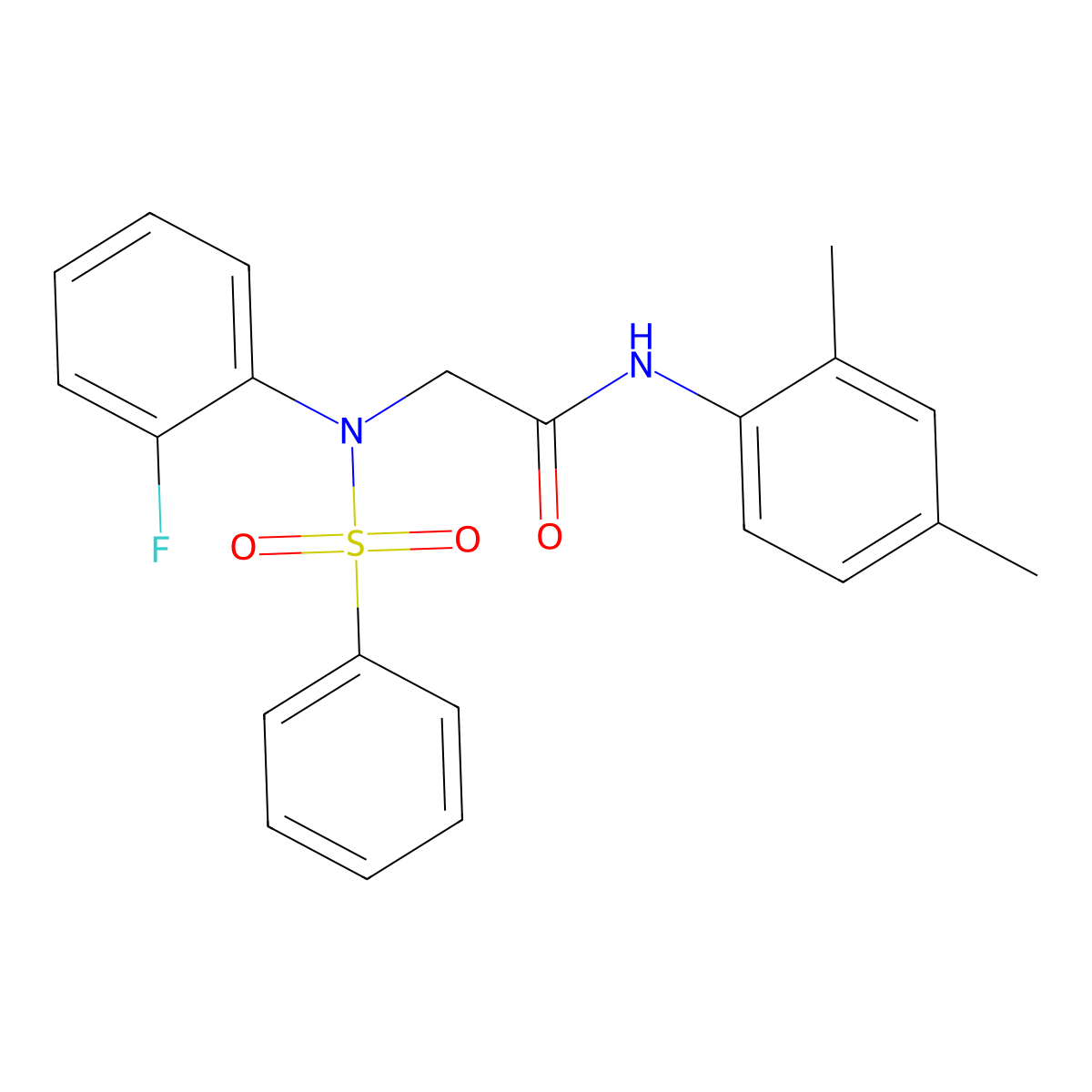 N-(2,4-dimethylphenyl)-2-[(2-fluorophenyl)(phenylsulfonyl)amino]acetamide molecular structure, CAS 425610-66-8