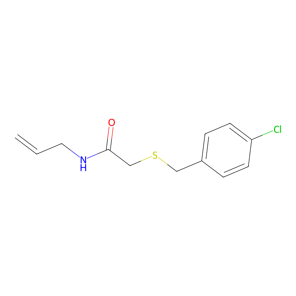 2-[(4-chlorophenyl)methylsulfanyl]-N-prop-2-enylacetamide molecular structure, CAS 425610-78-2