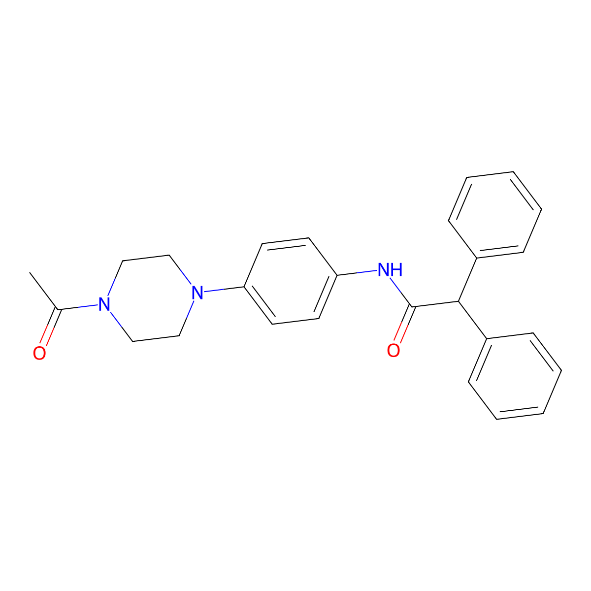 N-[4-(4-acetylpiperazin-1-yl)phenyl]-2,2-diphenylacetamide molecular structure, CAS 425610-79-3