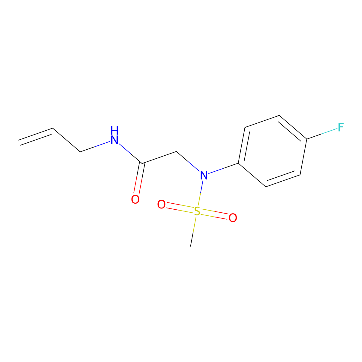 2-(4-fluoro-N-methylsulfonylanilino)-N-prop-2-enylacetamide molecular structure, CAS 425611-05-8