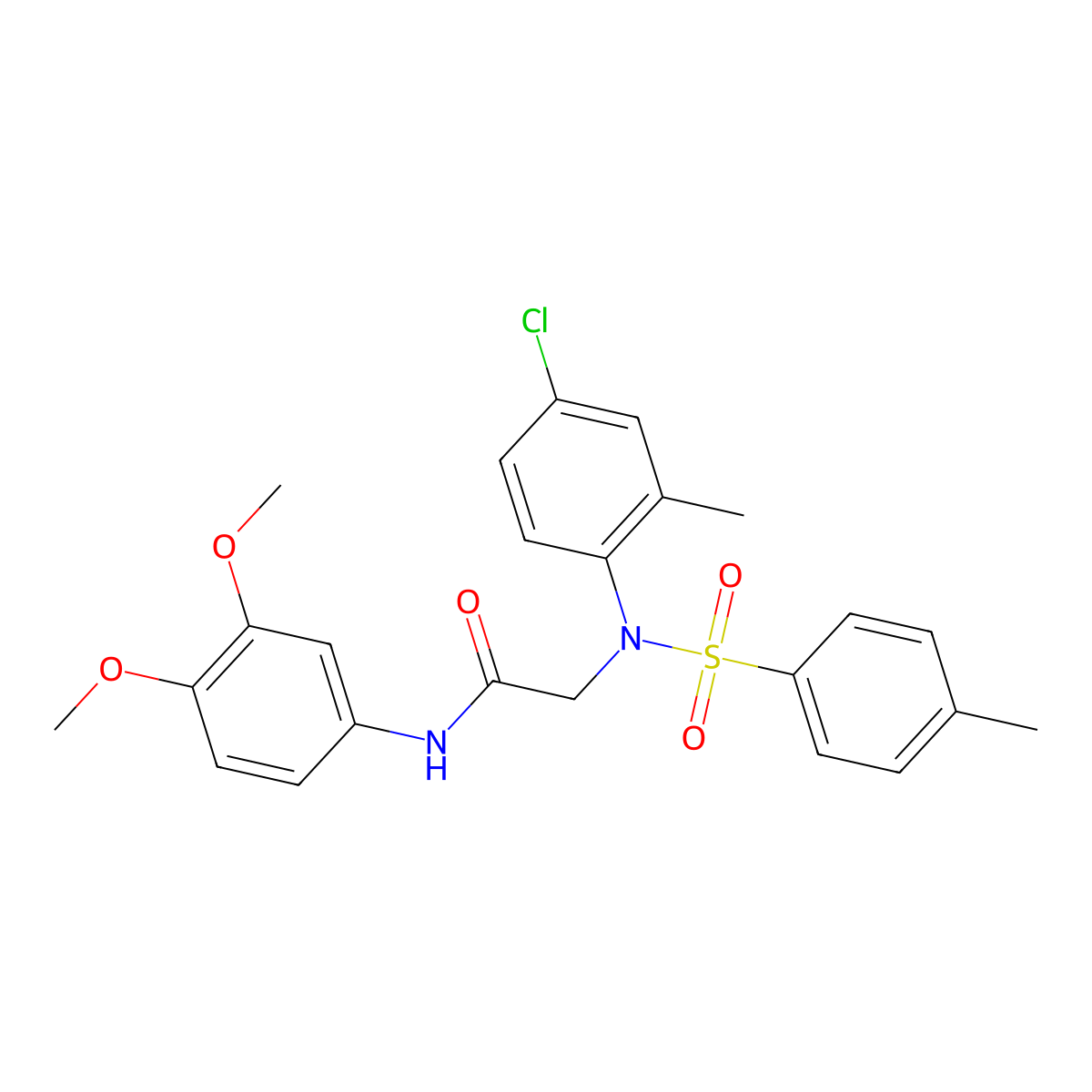 2-(4-chloro-2-methyl-N-(4-methylphenyl)sulfonylanilino)-N-(3,4-dimethoxyphenyl)acetamide molecular structure, CAS 425611-17-2