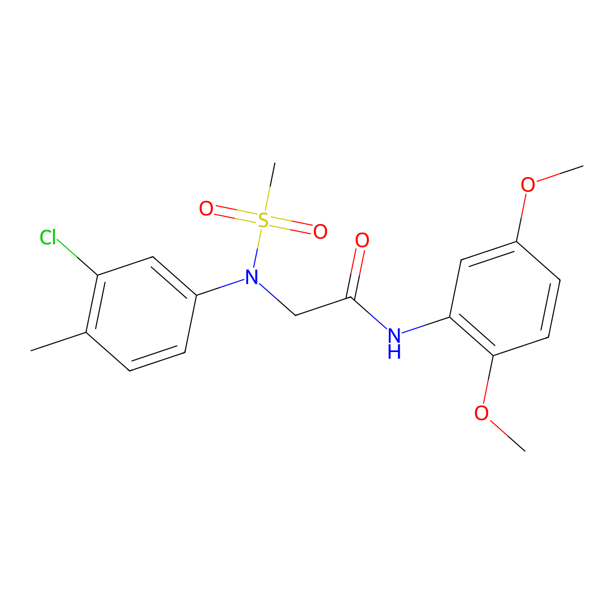 2-(3-chloro-4-methyl-N-methylsulfonylanilino)-N-(2,5-dimethoxyphenyl)acetamide molecular structure, CAS 425611-42-3