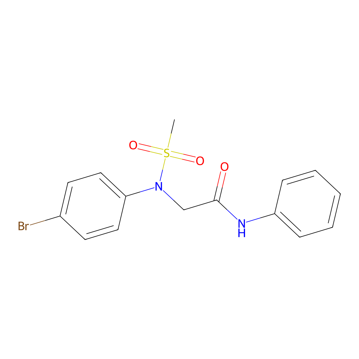 2-(4-bromo-N-methylsulfonylanilino)-N-phenylacetamide molecular structure, CAS 425611-43-4