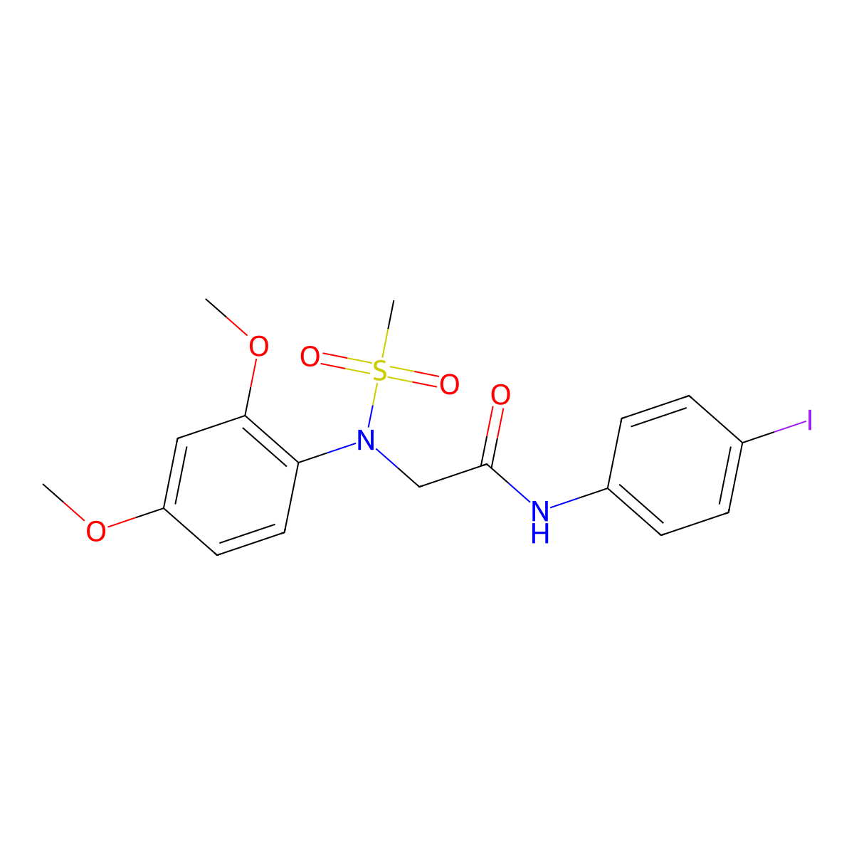 2-[2,4-dimethoxy(methylsulfonyl)anilino]-N-(4-iodophenyl)acetamide molecular structure, CAS 425611-50-3