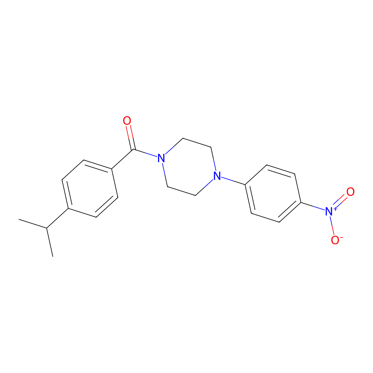 [4-(4-Nitrophenyl)piperazin-1-yl]-(4-propan-2-ylphenyl)methanone molecular structure, CAS 425611-60-5