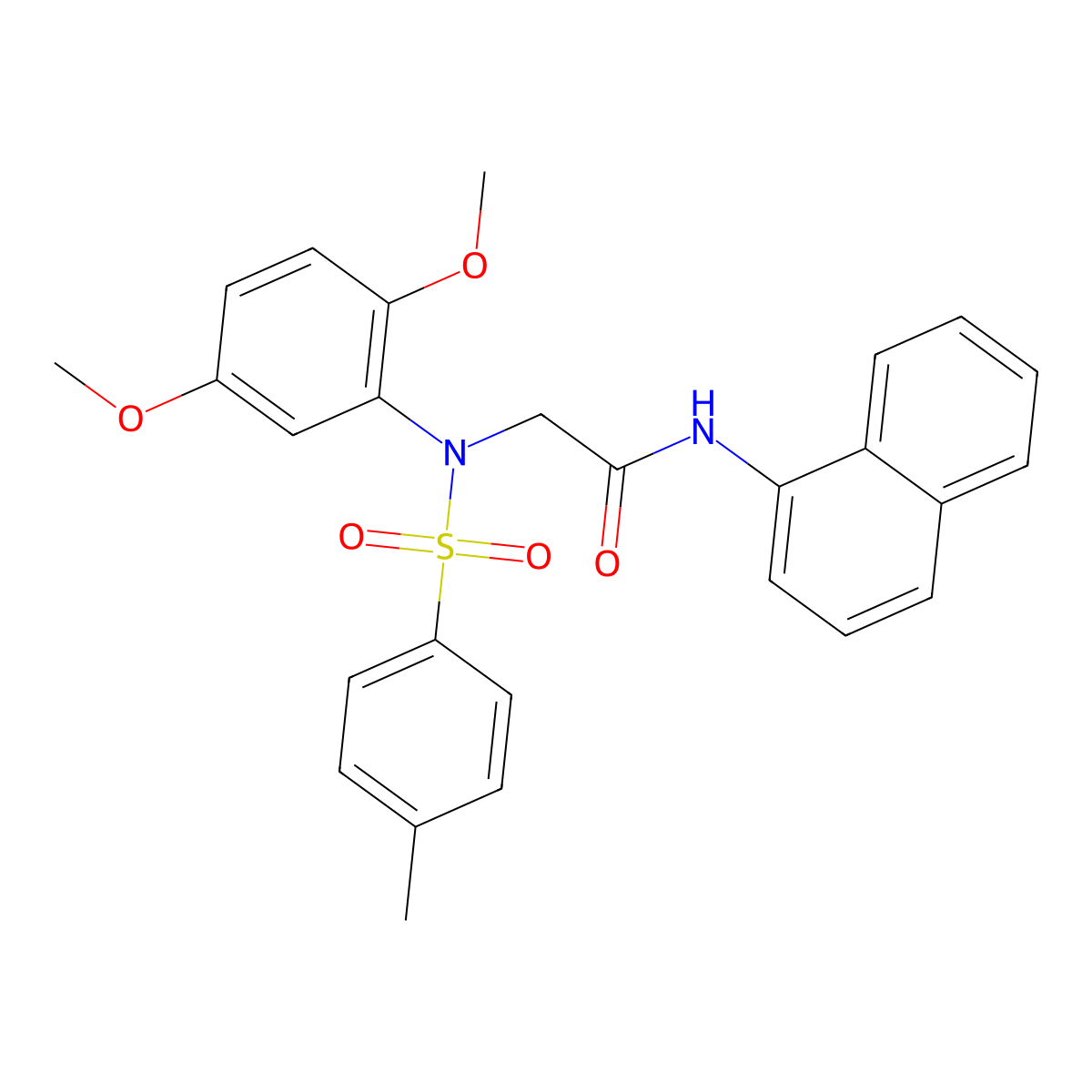 2-(2,5-dimethoxy-N-(4-methylphenyl)sulfonylanilino)-N-naphthalen-1-ylacetamide molecular structure, CAS 425611-64-9