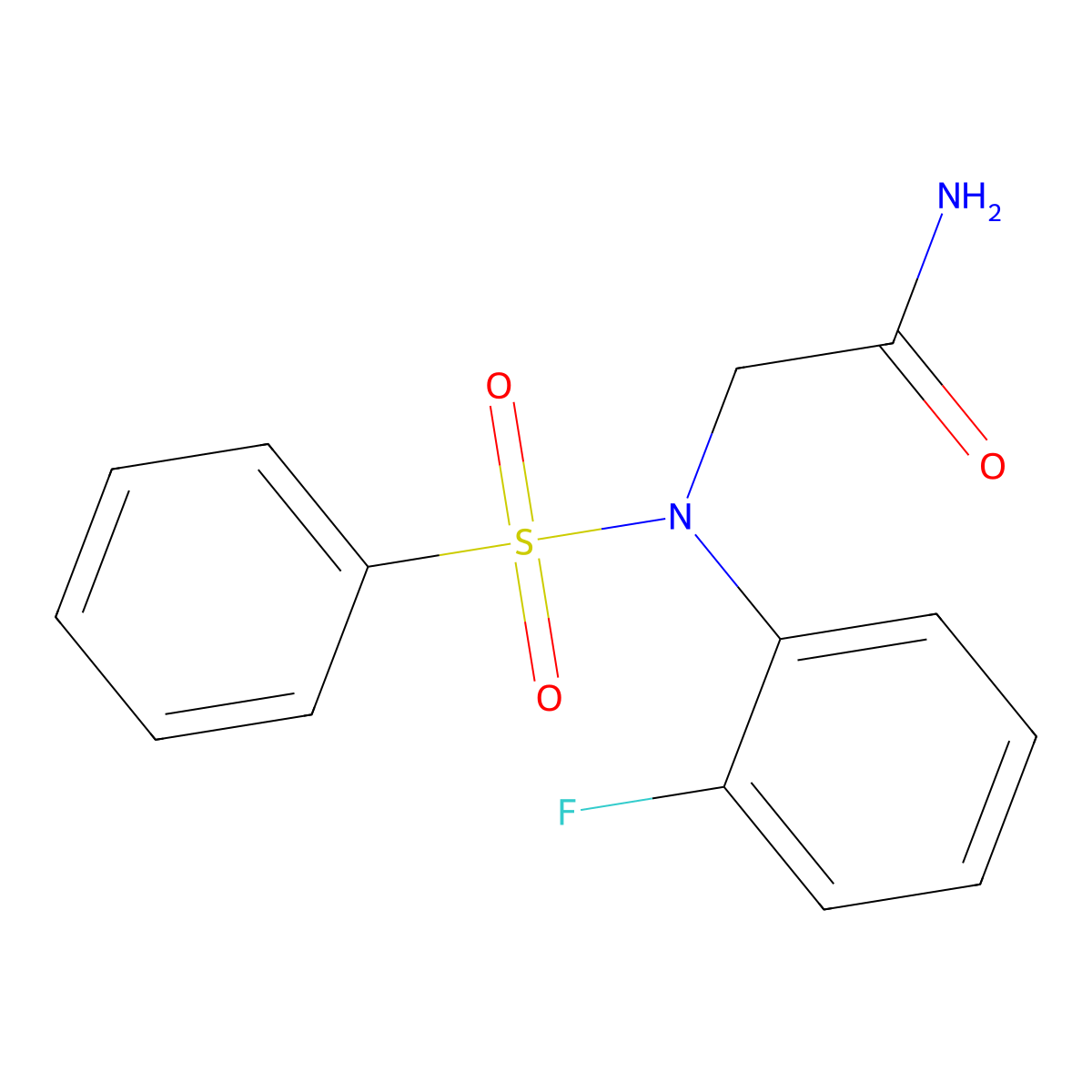 2-[N-(benzenesulfonyl)-2-fluoroanilino]acetamide molecular structure, CAS 425611-77-4