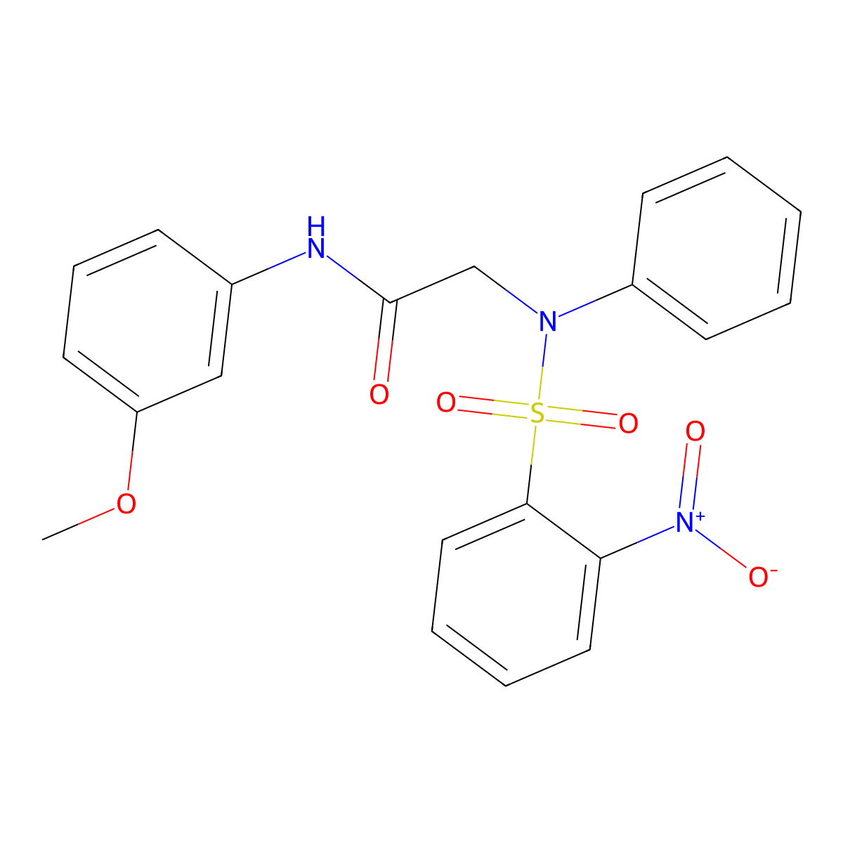 N-(3-methoxyphenyl)-2-(N-(2-nitrophenyl)sulfonylanilino)acetamide molecular structure, CAS 425611-94-5
