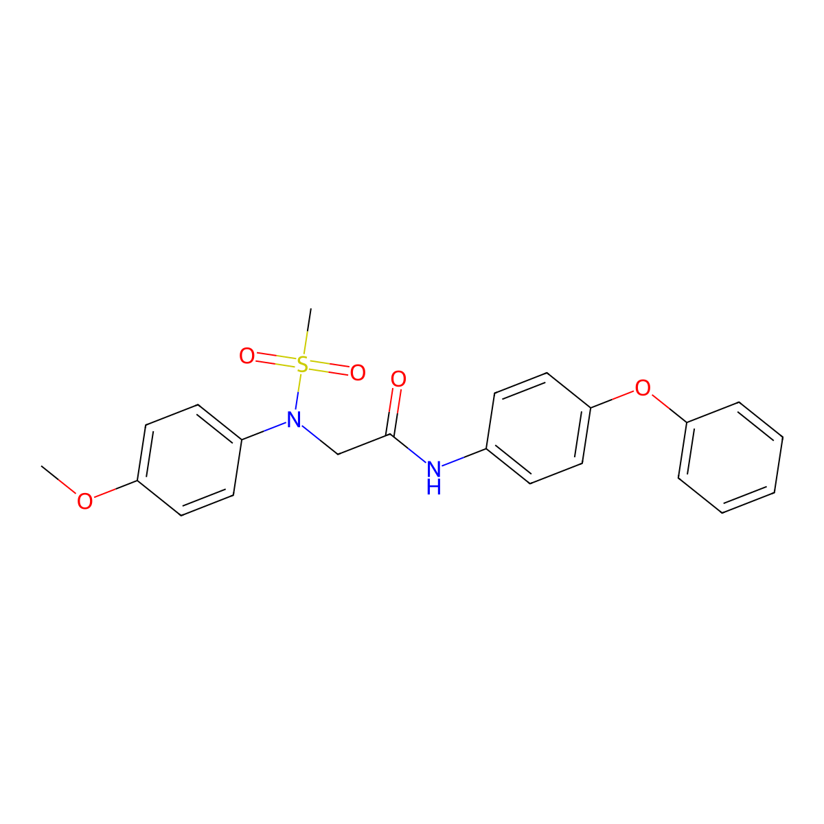 2-(4-methoxy-N-methylsulfonylanilino)-N-(4-phenoxyphenyl)acetamide molecular structure, CAS 425611-96-7