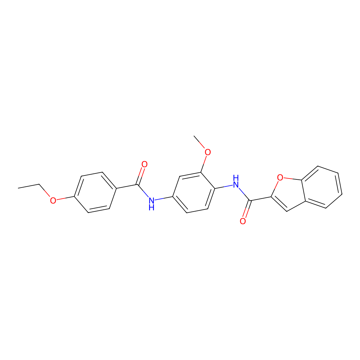 N-[4-[(4-ethoxybenzoyl)amino]-2-methoxyphenyl]-1-benzofuran-2-carboxamide molecular structure, CAS 425611-98-9