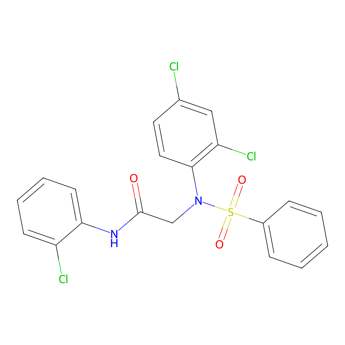2-[N-(benzenesulfonyl)-2,4-dichloroanilino]-N-(2-chlorophenyl)acetamide molecular structure, CAS 425612-03-9