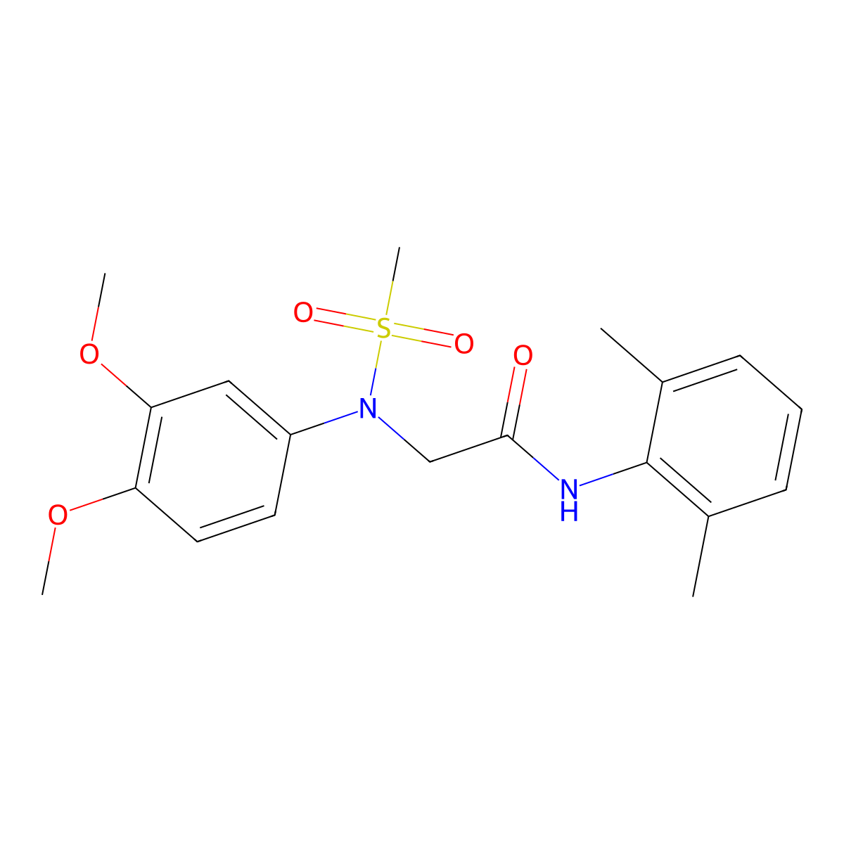 2-(3,4-dimethoxy-N-methylsulfonylanilino)-N-(2,6-dimethylphenyl)acetamide molecular structure, CAS 425612-09-5