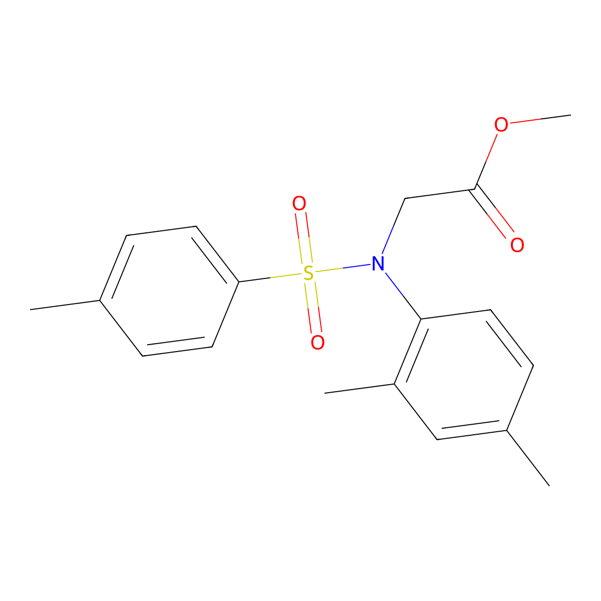 Methyl N-(2,4-dimethylphenyl)-N-[(4-methylphenyl)sulfonyl]glycinate molecular structure, CAS 425612-24-4