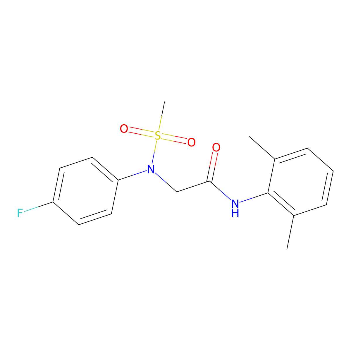 N-(2,6-dimethylphenyl)-2-(4-fluoro-N-methylsulfonylanilino)acetamide molecular structure, CAS 425612-27-7