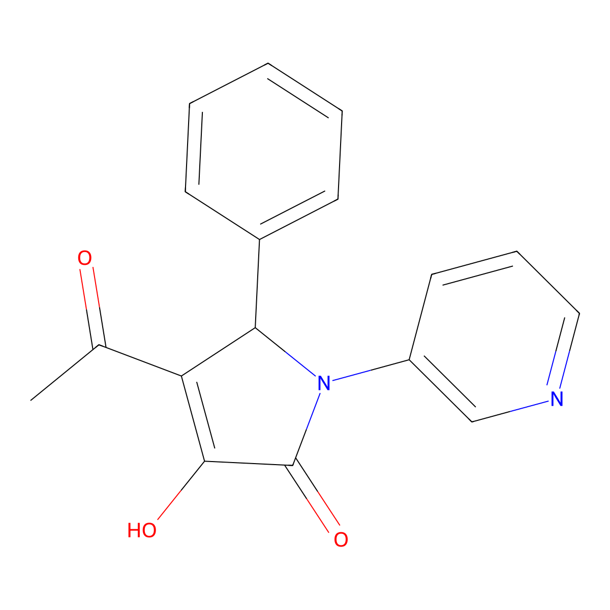 4-acetyl-3-hydroxy-5-phenyl-1-pyridin-3-yl-1,5-dihydro-2H-pyrrol-2-one molecular structure, CAS 425612-31-3