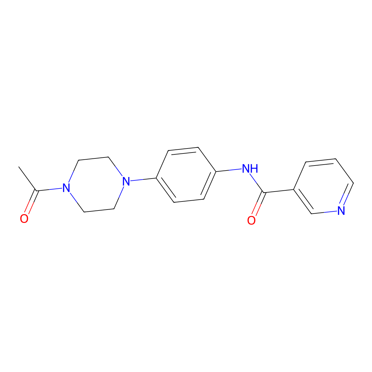 N-[4-(4-acetylpiperazin-1-yl)phenyl]pyridine-3-carboxamide molecular structure, CAS 425612-58-4
