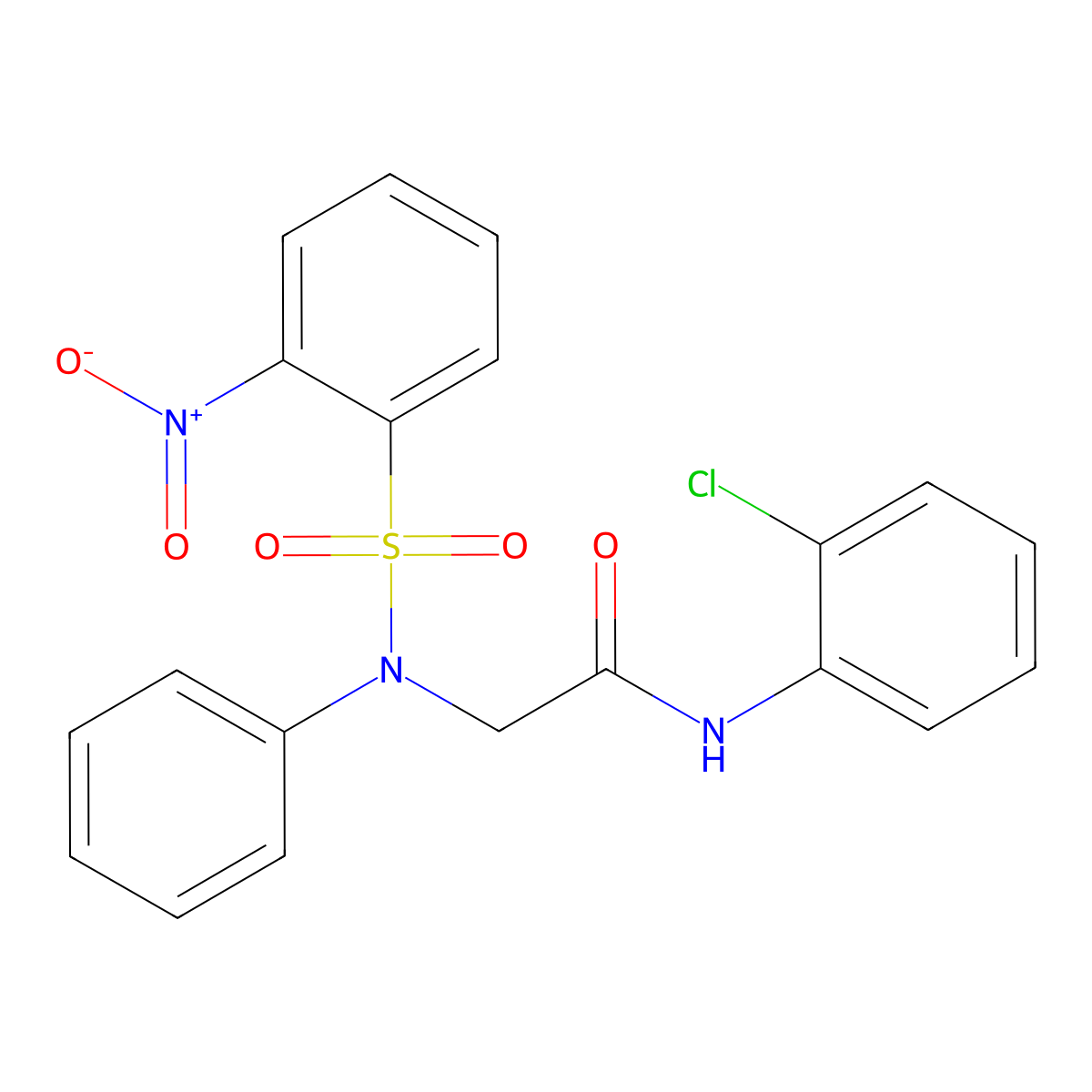 N-(2-chlorophenyl)-2-[({2-nitrophenyl}sulfonyl)anilino]acetamide molecular structure, CAS 425612-71-1