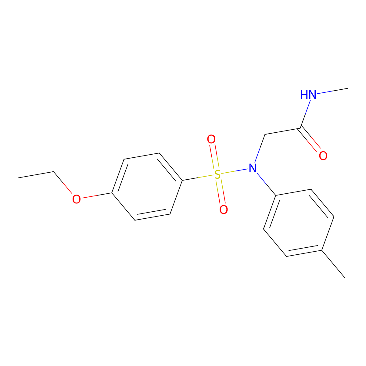 2-{[(4-ethoxyphenyl)sulfonyl]-4-methylanilino}-N-methylacetamide molecular structure, CAS 425612-83-5