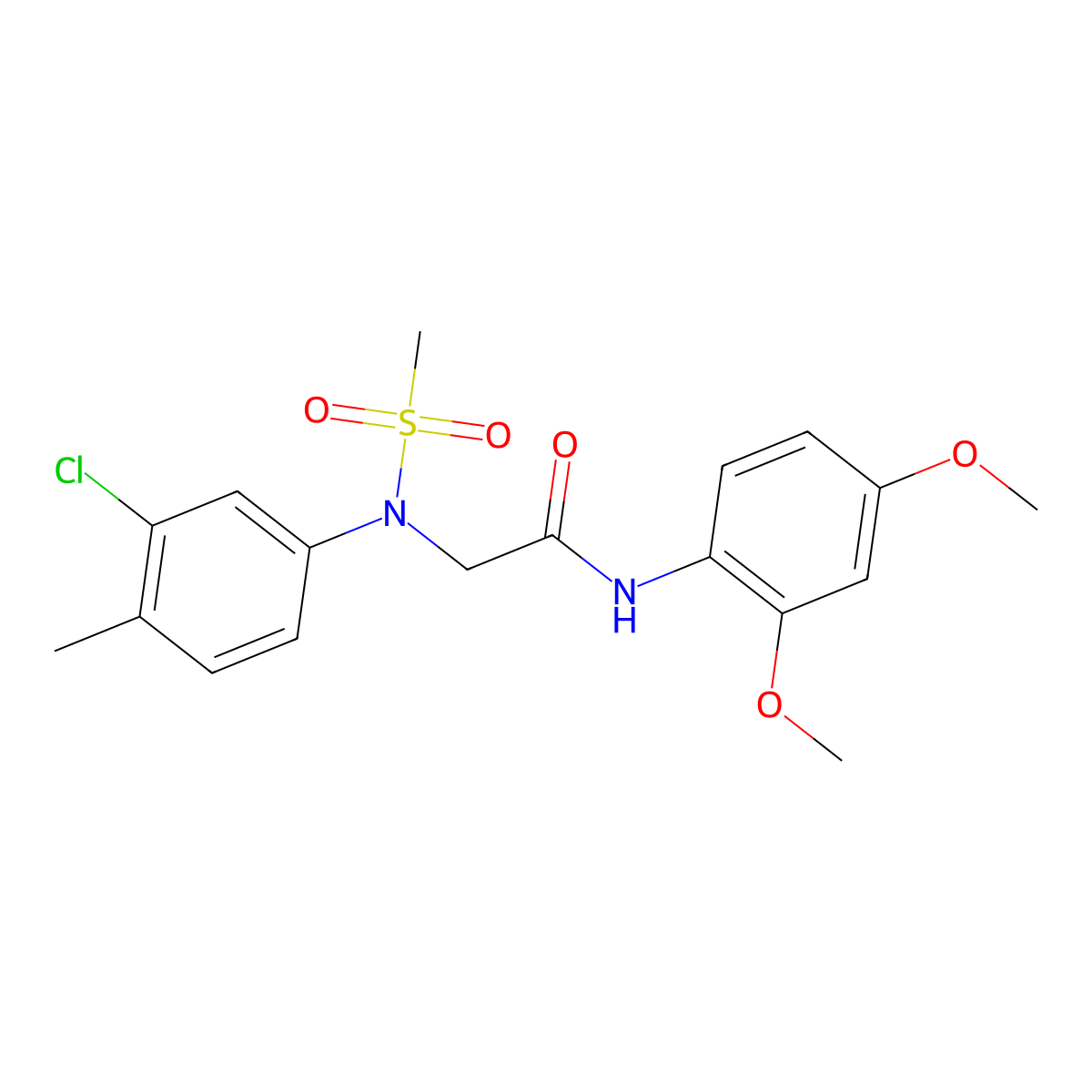 2-(3-chloro-4-methyl-N-methylsulfonylanilino)-N-(2,4-dimethoxyphenyl)acetamide molecular structure, CAS 425612-94-8