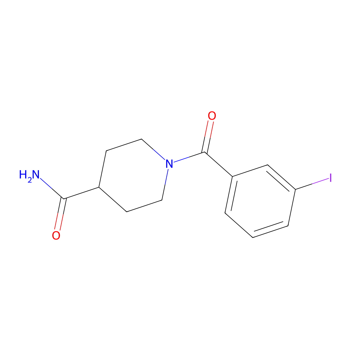 1-(3-Iodobenzoyl)piperidine-4-carboxamide molecular structure, CAS 425613-01-0
