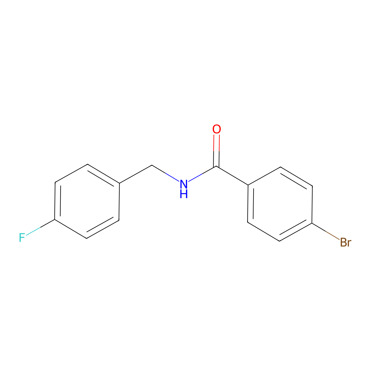4-bromo-N-(4-fluorobenzyl)benzamide molecular structure, CAS 425613-03-2