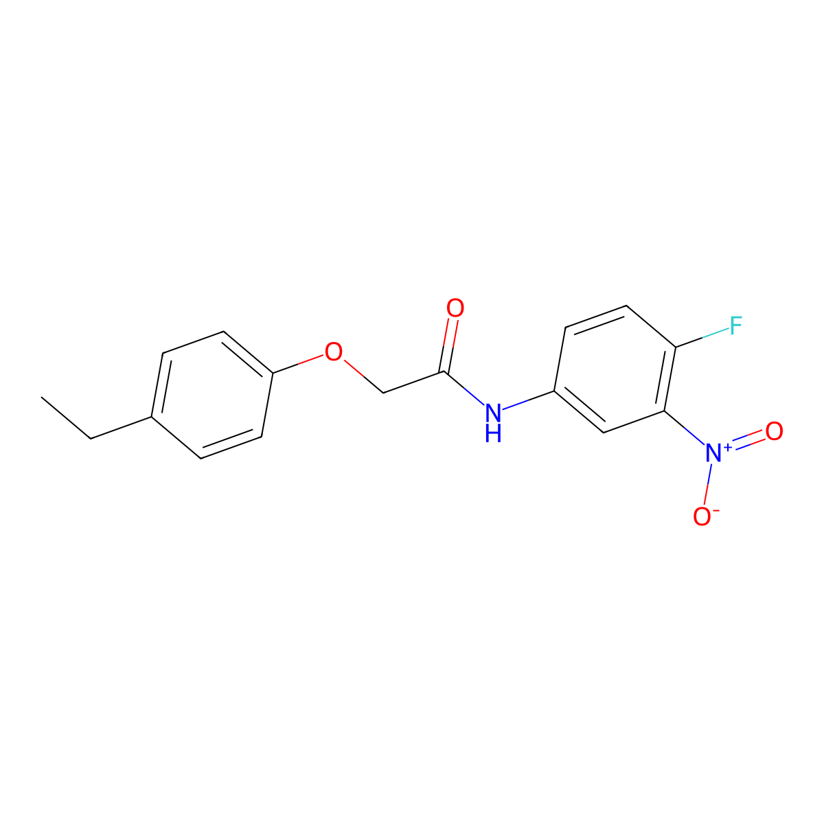2-(4-ethylphenoxy)-N-(4-fluoro-3-nitrophenyl)acetamide molecular structure, CAS 425613-09-8
