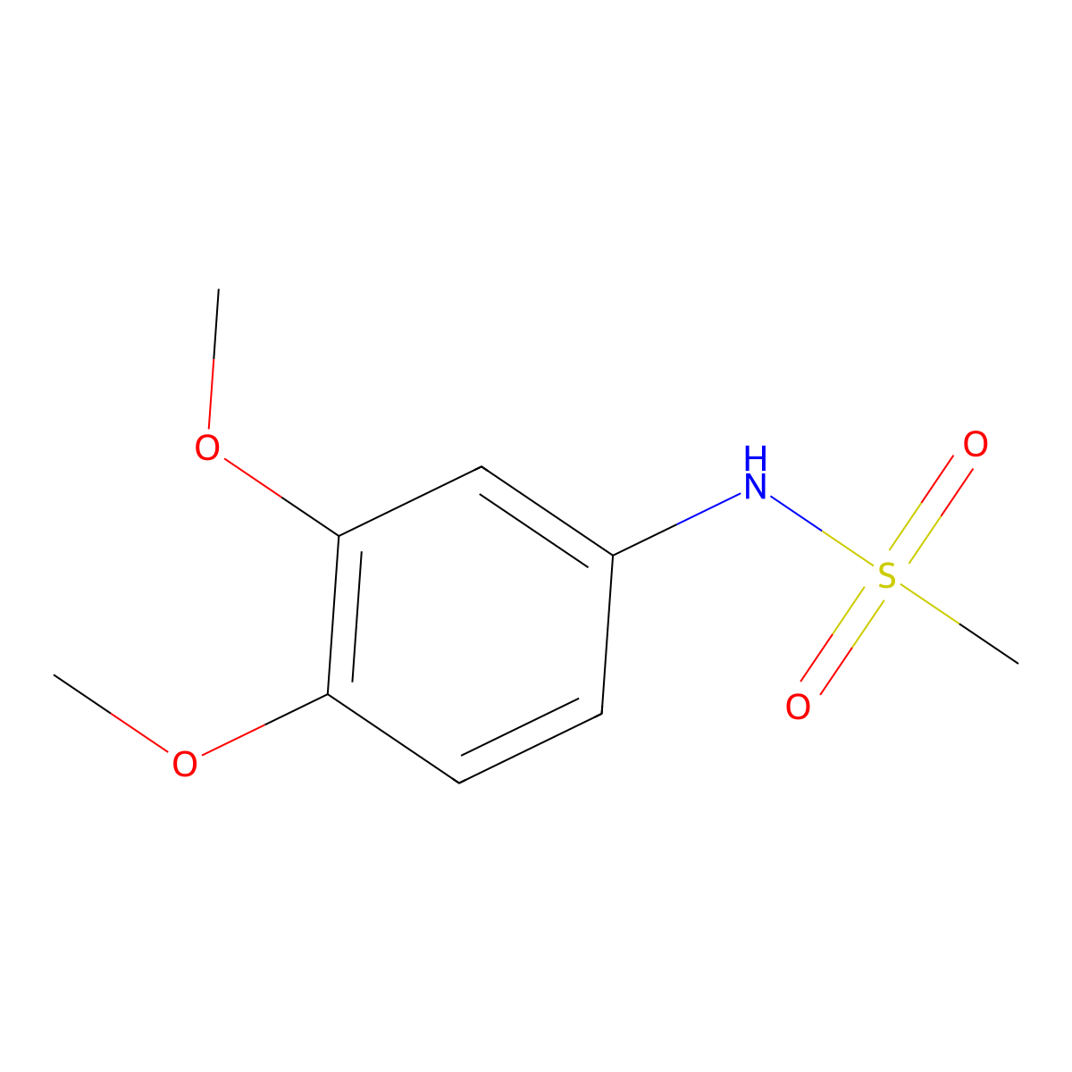 N-(3,4-dimethoxyphenyl)methanesulfonamide molecular structure, CAS 425613-39-4
